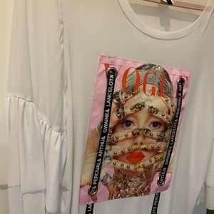 Very soft mesh trendy T-Shirt white